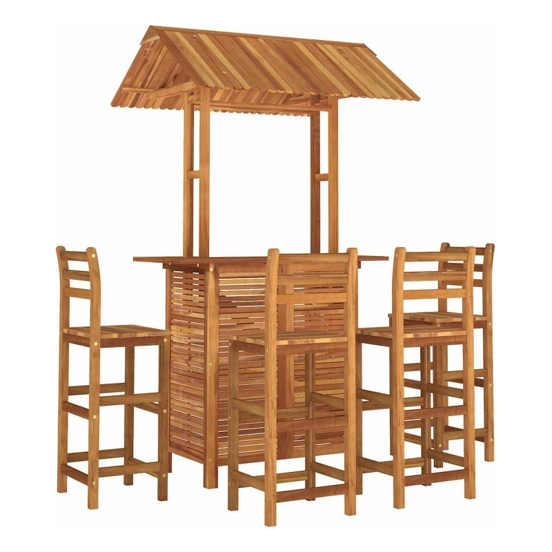 vidaXL 5 Piece Patio Bar Set Solid Wood Acacia