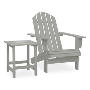 vidaXL Patio Adirondack Chair with Table Solid Fir Wood Gray