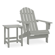 vidaXL Patio Adirondack Chair with Table Solid Fir Wood Gray
