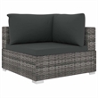 vidaXL 5 Piece Patio Lounge Set with Cushions Poly Rattan Gray
