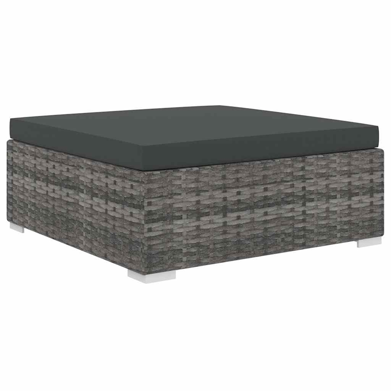 vidaXL 5 Piece Patio Lounge Set with Cushions Poly Rattan Gray