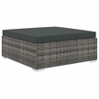 vidaXL 5 Piece Patio Lounge Set with Cushions Poly Rattan Gray