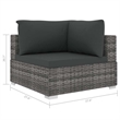 vidaXL 5 Piece Patio Lounge Set with Cushions Poly Rattan Gray