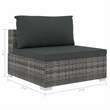 vidaXL 5 Piece Patio Lounge Set with Cushions Poly Rattan Gray