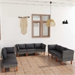 vidaXL 9 Piece Patio Lounge Set with Cushions Poly Rattan Gray