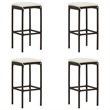 vidaXL 5 Piece Patio Bar Set with Cushions Brown