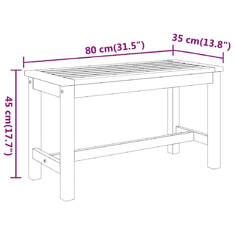 vidaXL Patio Bench 31.5