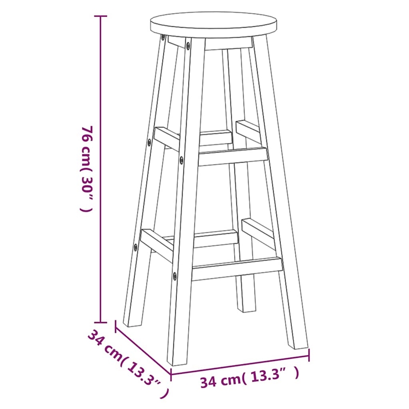 vidaXL 3 Piece Patio Bar Set Solid Wood Acacia