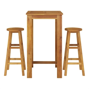 vidaXL 3 Piece Patio Bar Set Solid Wood Acacia