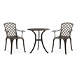 vidaXL 3 Piece Bistro Set Cast Aluminum Bronze