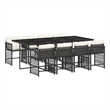 vidaXL Garden Dining Set Black Poly Rattan 9 Piece
