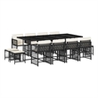 vidaXL Garden Dining Set Black PE Rattan Large Collapsible