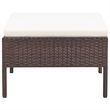 vidaXL 3 Piece Patio Lounge Set with Cushions Poly Rattan Brown