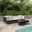 vidaXL 6 Piece Patio Lounge Set with Cushions Poly Rattan Black
