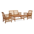 vidaXL 4 Piece Patio Lounge Set Solid Acacia Wood