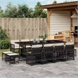 vidaXL Garden Dining Set Black and Cream White