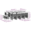 vidaXL Garden Dining Set Black and Cream White