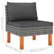 vidaXL 8 Piece Patio Lounge Set with Cushions Poly Rattan Gray