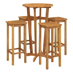 vidaXL 5 Piece Patio Bar Set Solid Wood Acacia