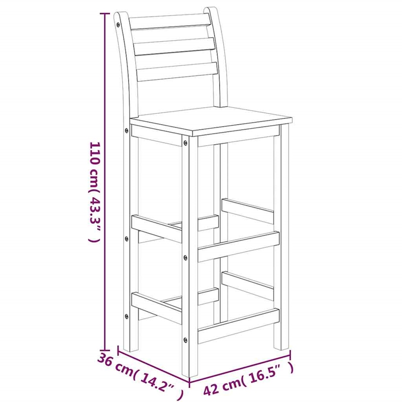 vidaXL 5 Piece Patio Bar Set Solid Wood Acacia