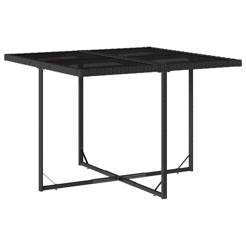 vidaXL Garden Dining Set Black Rattan 28.7