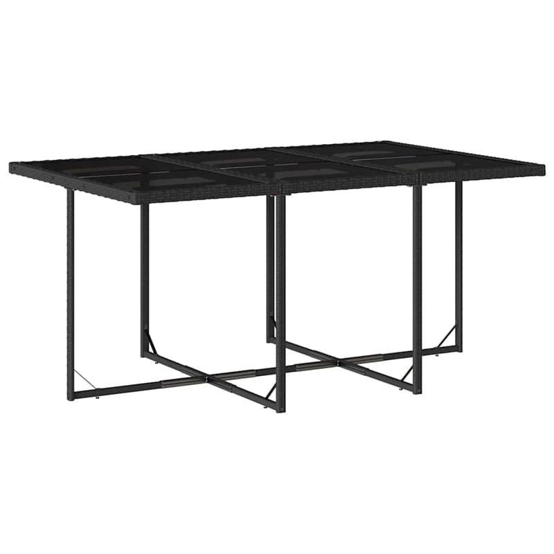 vidaXL Garden Dining Set Black Poly Rattan 10-seater Foldable