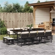 vidaXL Garden Dining Set Black Poly Rattan 12-seater Stackable