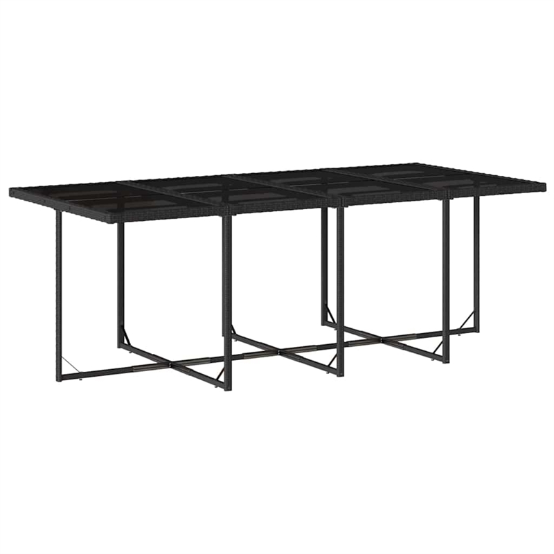 vidaXL Garden Dining Set Black Poly Rattan 12-seater Stackable