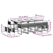 vidaXL Garden Dining Set Black Poly Rattan 12-seater Stackable