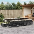 vidaXL Garden Dining Set Black and Cream
