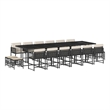 vidaXL Garden Dining Set Black and Cream