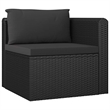 vidaXL 8 Piece Patio Lounge Set with Cushions Poly Rattan Black