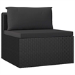 vidaXL 8 Piece Patio Lounge Set with Cushions Poly Rattan Black