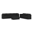 vidaXL 8 Piece Patio Lounge Set with Cushions Poly Rattan Black
