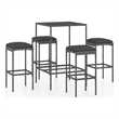 vidaXL 5 Piece Patio Bar Set with Cushions Poly Rattan Gray