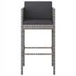 vidaXL 5 Piece Patio Bar Set with Cushions Poly Rattan Gray