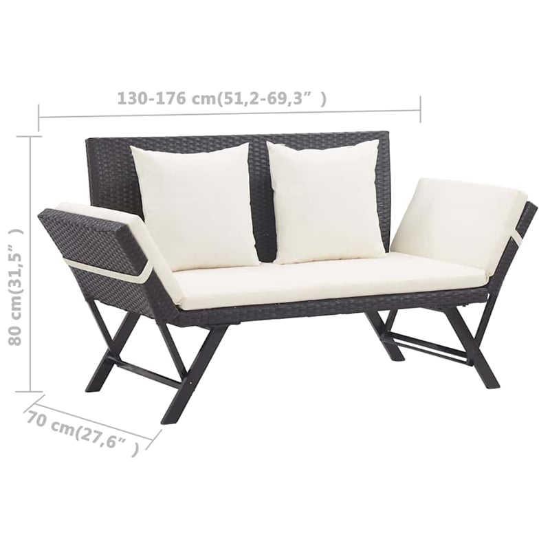 vidaXL Patio Bench with Cushions 69.3