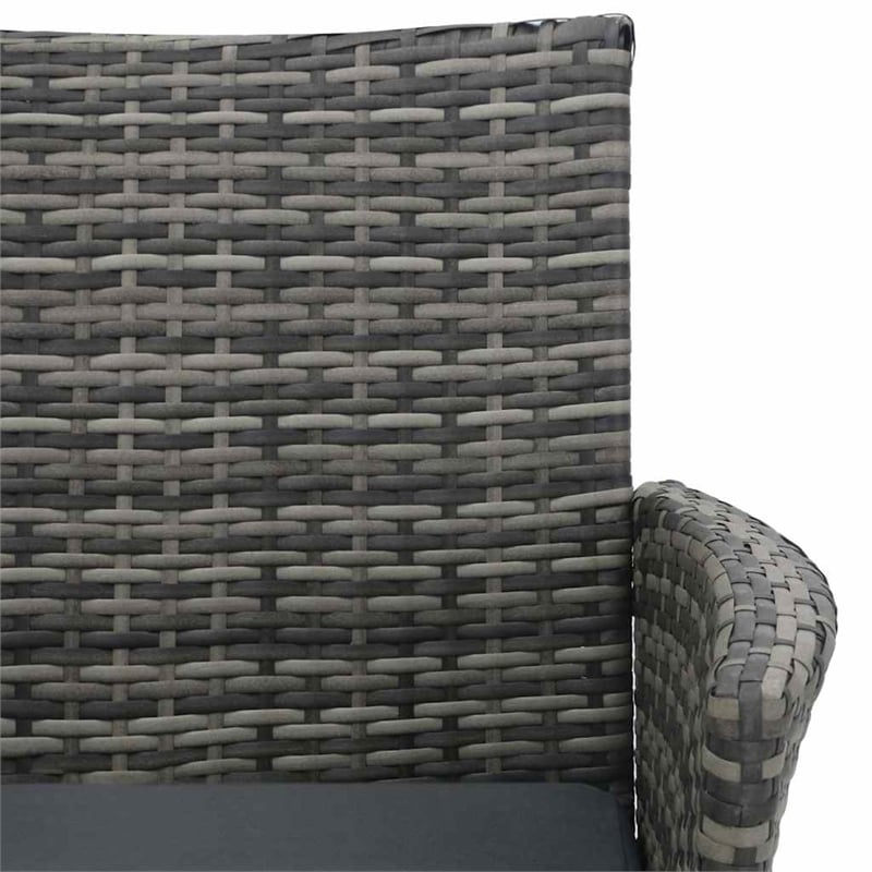vidaXL 2-Seater Patio Sofa with Tea Table Poly Rattan Anthracite