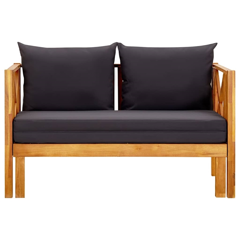 vidaXL 2-Seater Patio Bench with Cushions 48