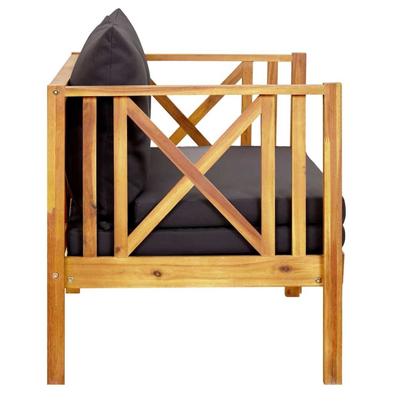 vidaXL 2-Seater Patio Bench with Cushions 48