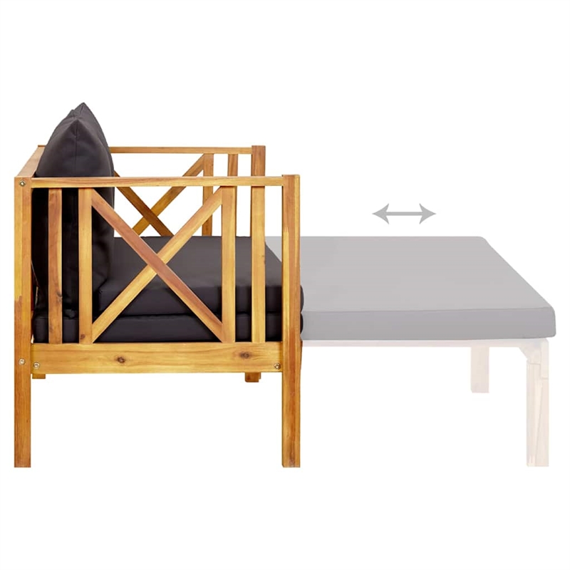 vidaXL 2-Seater Patio Bench with Cushions 48