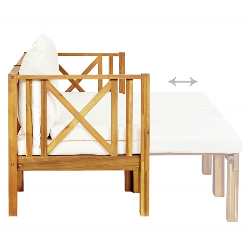 vidaXL 3-Seater Patio Bench with Cushions 70.5