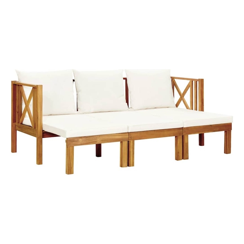 vidaXL 3-Seater Patio Bench with Cushions 70.5