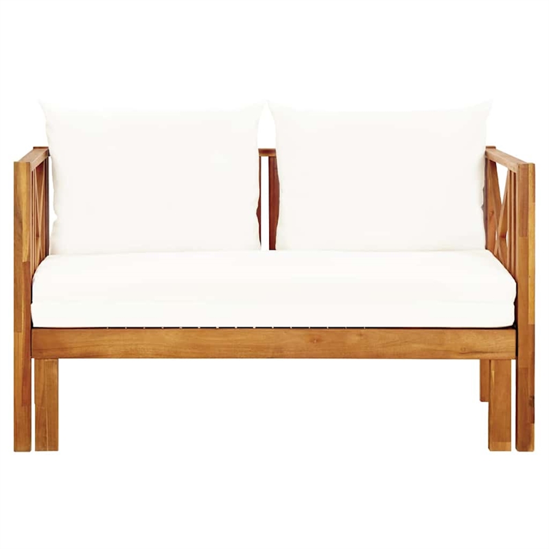 vidaXL 2-Seater Patio Bench with Cushions 48