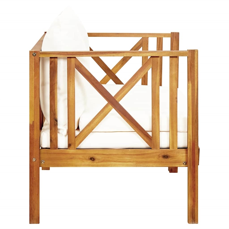 vidaXL 2-Seater Patio Bench with Cushions 48