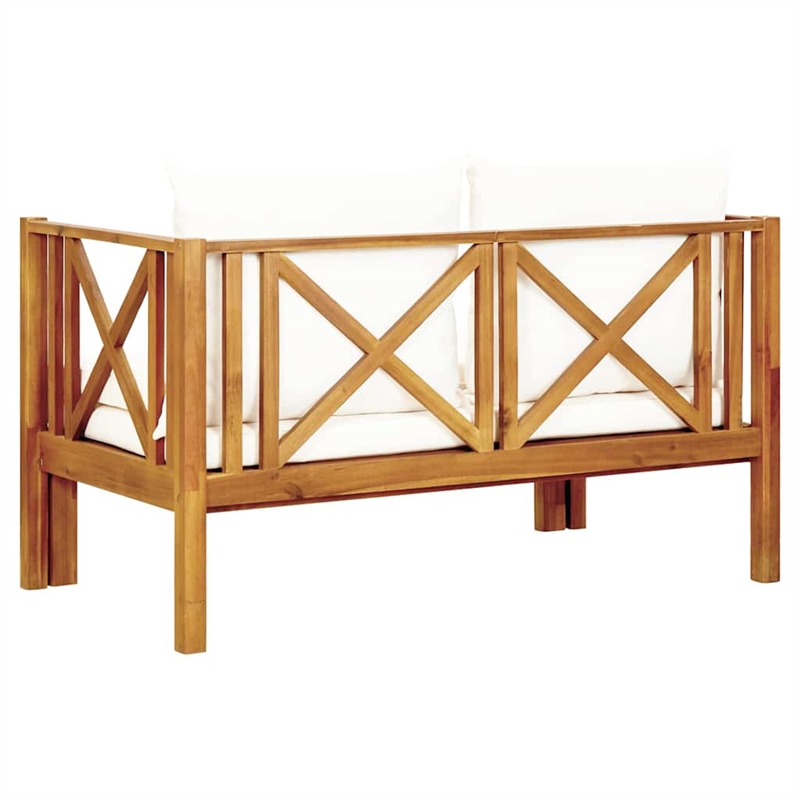 vidaXL 2-Seater Patio Bench with Cushions 48
