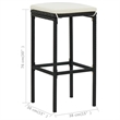 vidaXL 5 Piece Patio Bar Set with Cushions Black