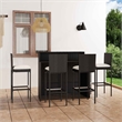 vidaXL 5 Piece Patio Bar Set with Cushions Black