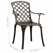 vidaXL 5 Piece Bistro Set Cast Aluminum Bronze