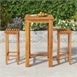 vidaXL 3 Piece Patio Bar Set Solid Wood Acacia